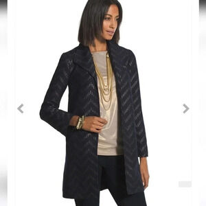 NWT Chico's Traveler's Chevron Jacket in Ink Combo